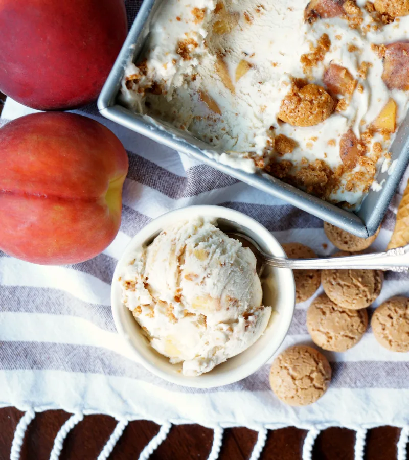 Amaretto Peach Ice Cream