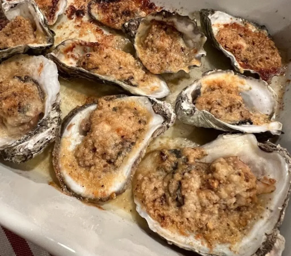Baked Oysters with Bleu Cheese