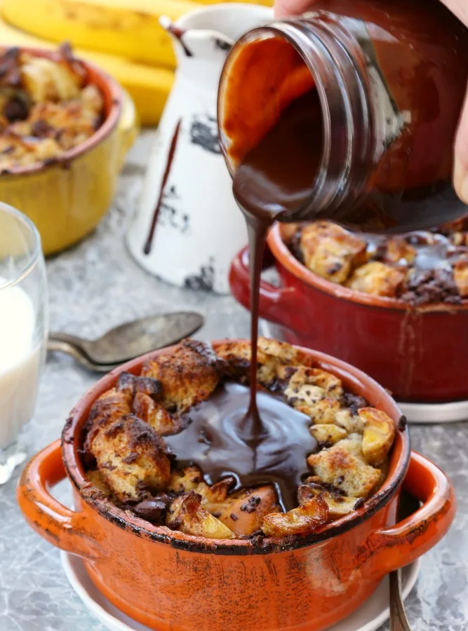 Banana Chocolate Bread Pudding