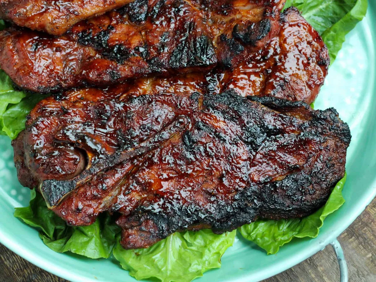 Bar−B−Q'd Pork Steaks