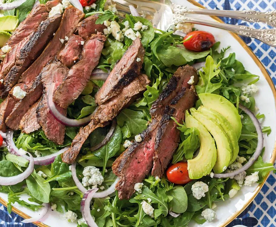 Black and Blue Caesar Salad