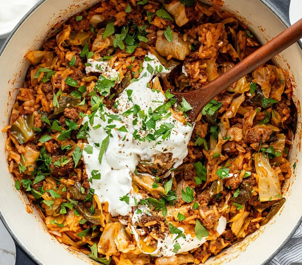 Cabbage Rolls with Sour Cream Sauce