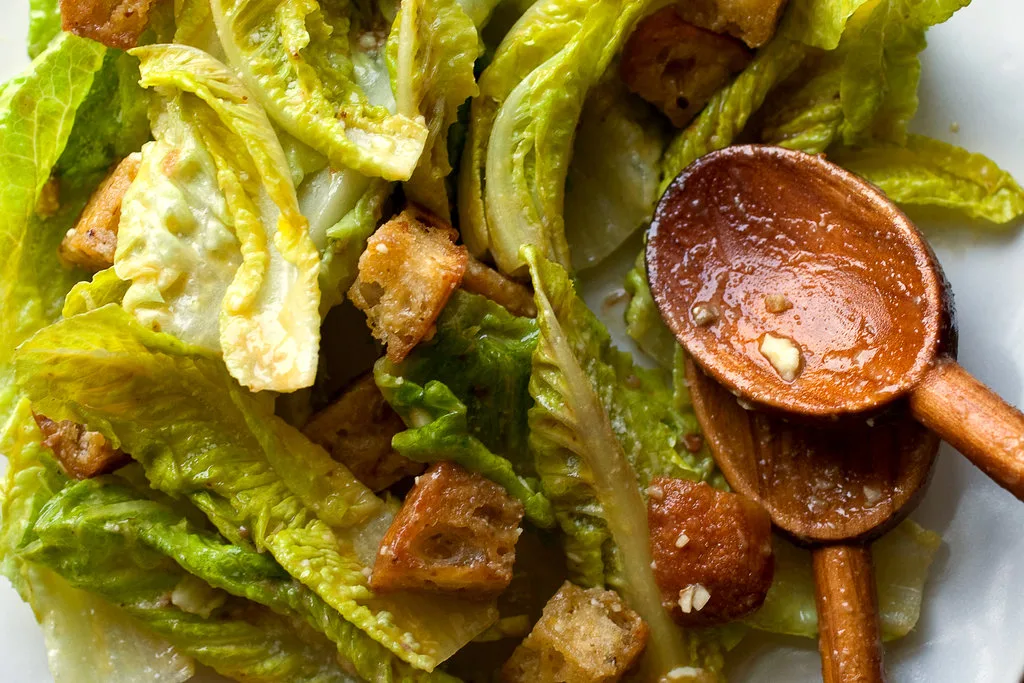 Caesar Salad with Roquefort and Walnuts
