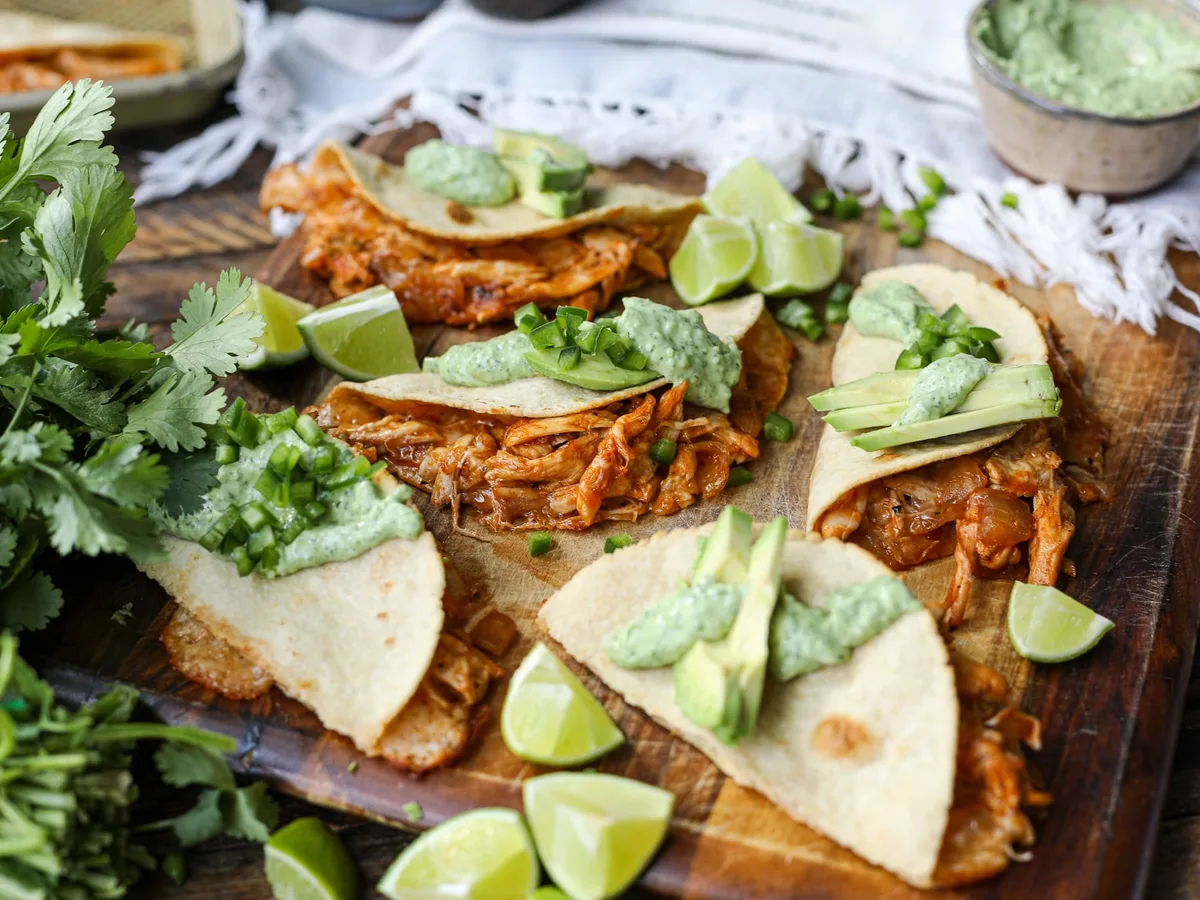 Chicken Tacos With Avocado Crema