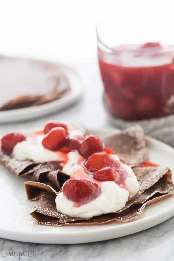 Chocolate Crepes With Fresh Strawberries