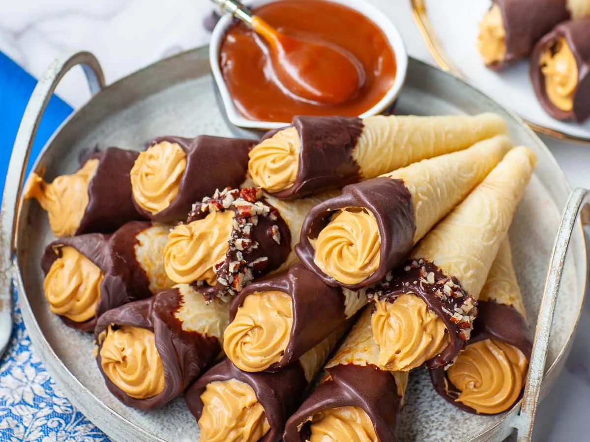 Chocolate Painted Waffle Cones