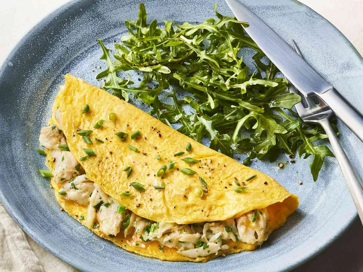 Crab Meat Omelet With Tasso Hollandaise