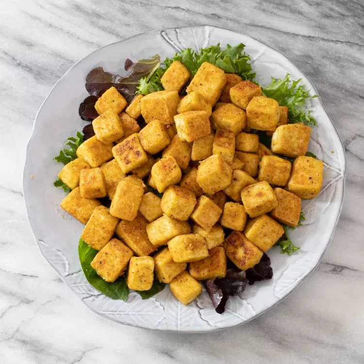 Crisp-Fried Tofu and Greens