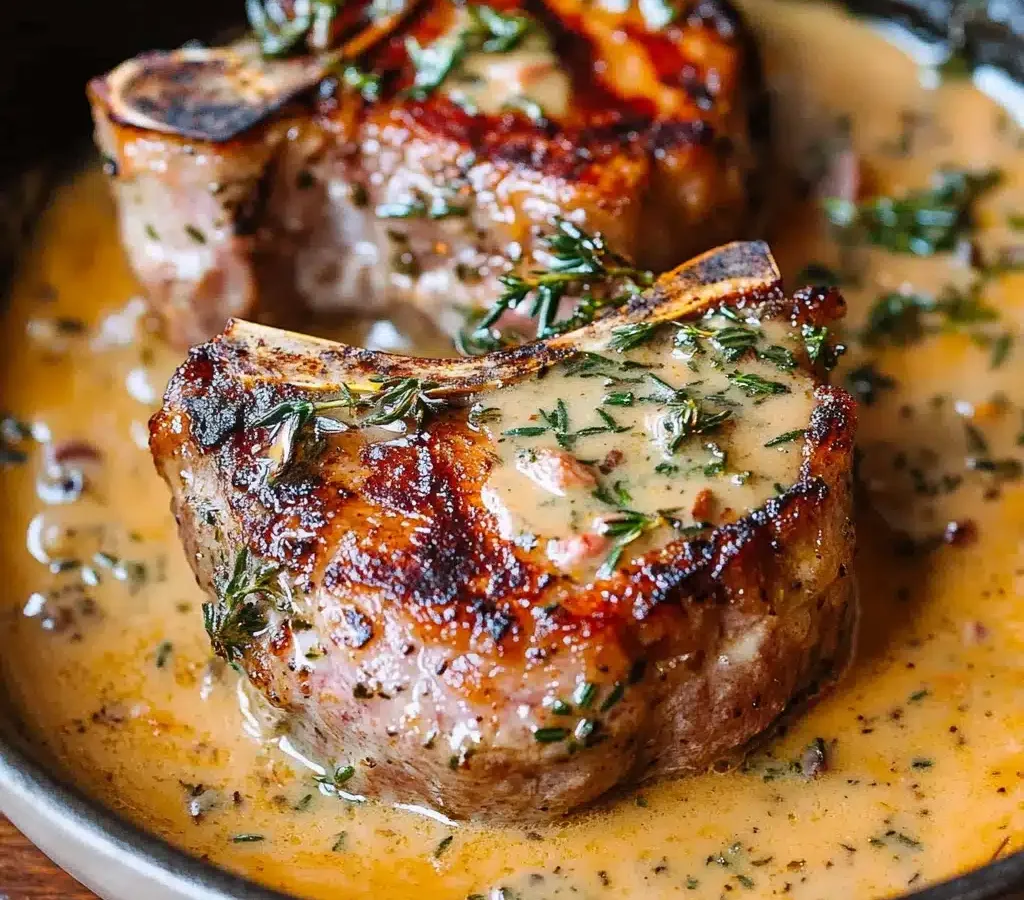 Crispy Lamb Chops with Thyme Sauce
