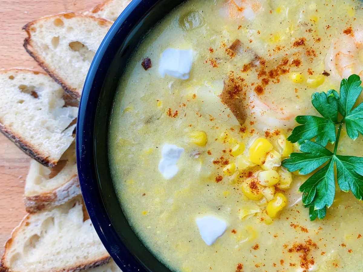 Curried Corn and Shrimp Soup