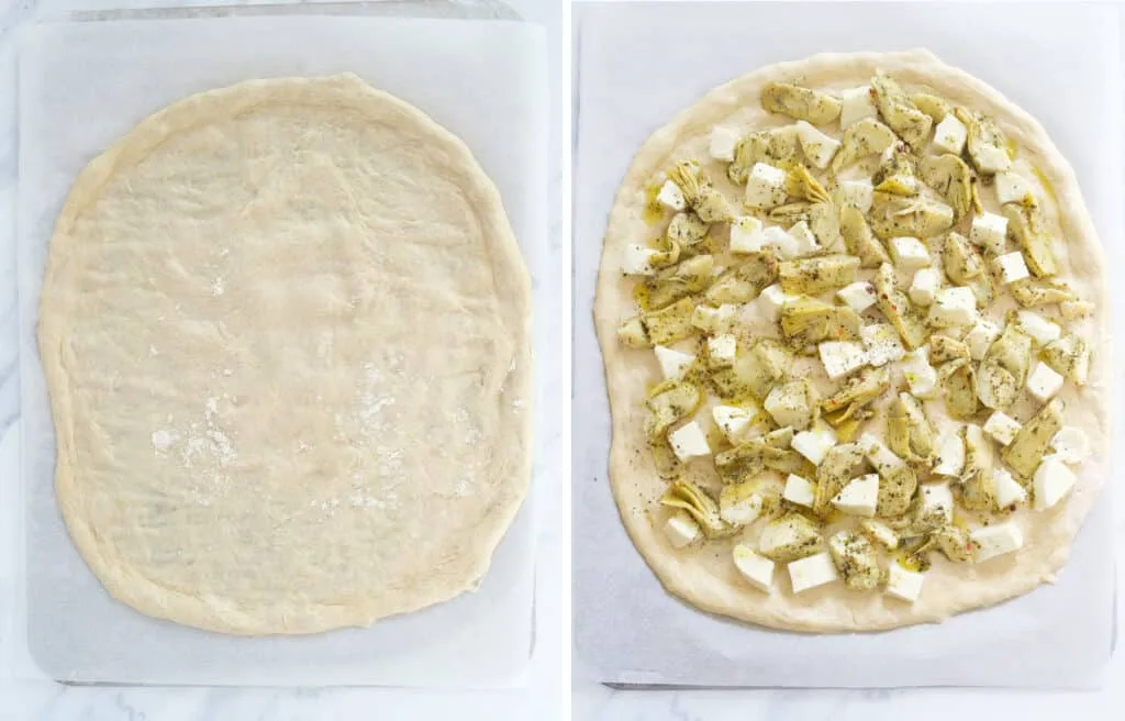Fresh White Anchovy And Artichoke Pizza