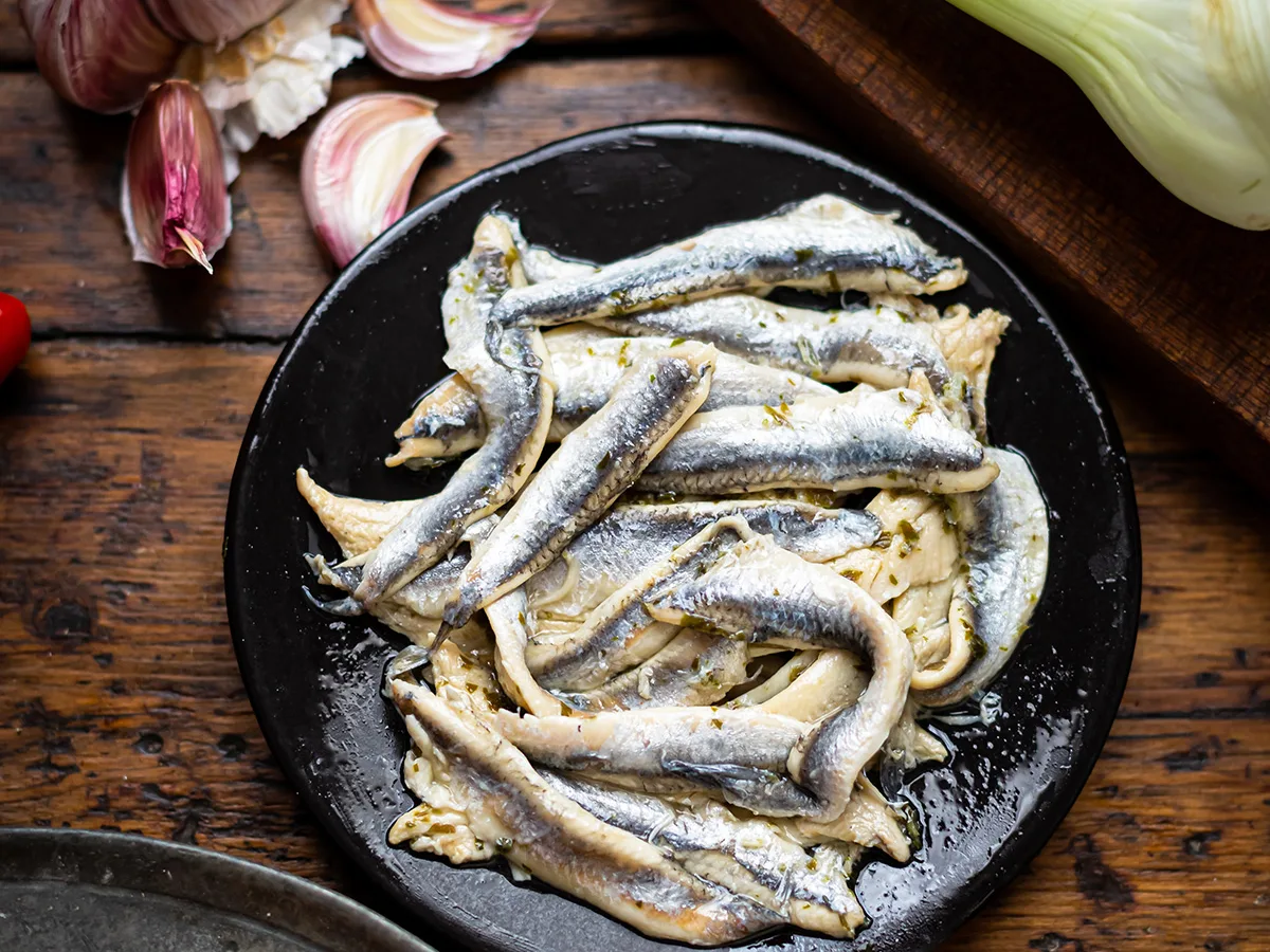 Fried White Anchovies With An Andalusian Pepper Salad