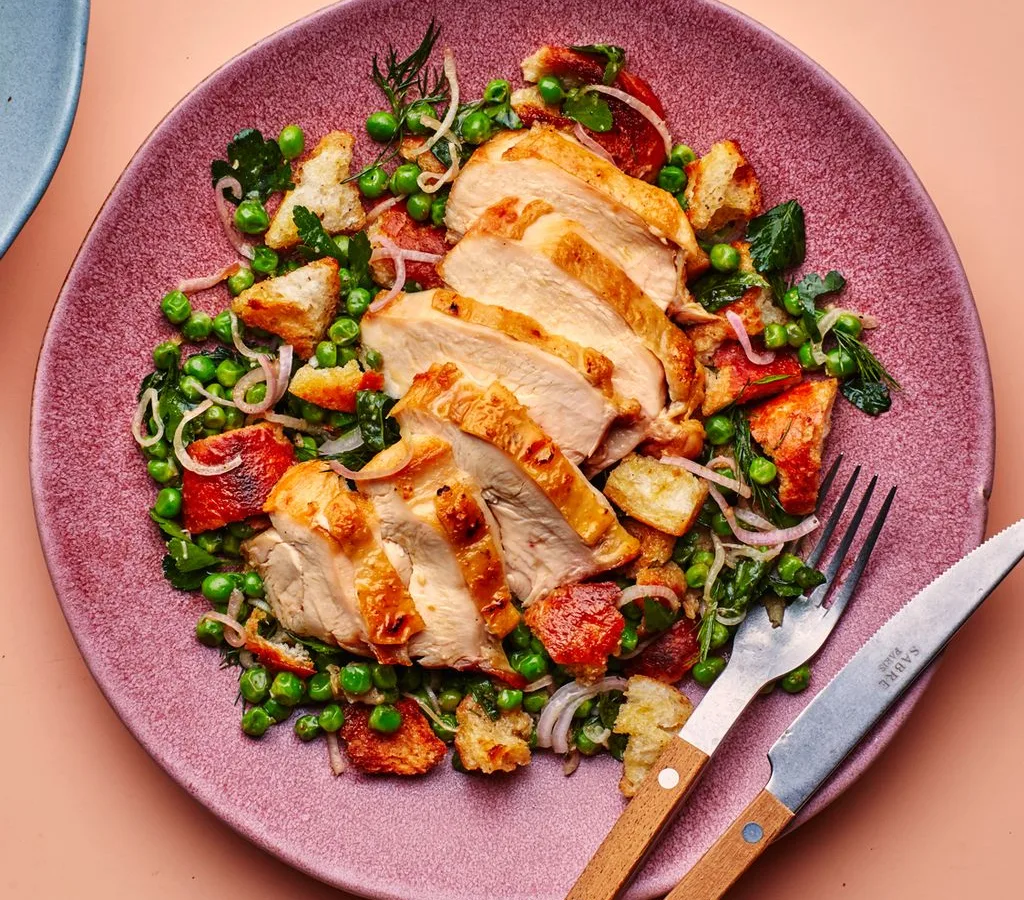 Fusilli with Chicken and Peas