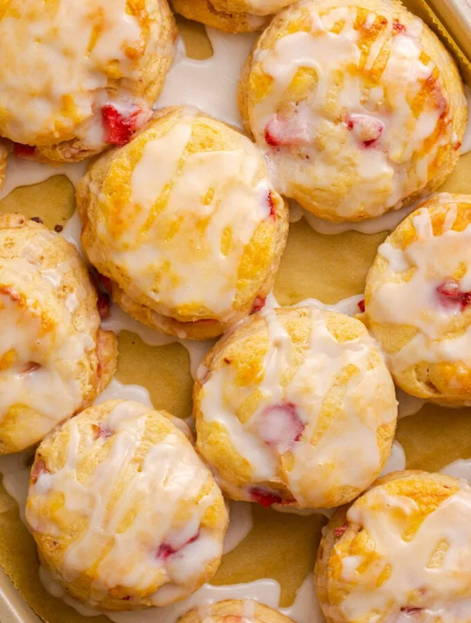 Glazed Strawberry Biscuits