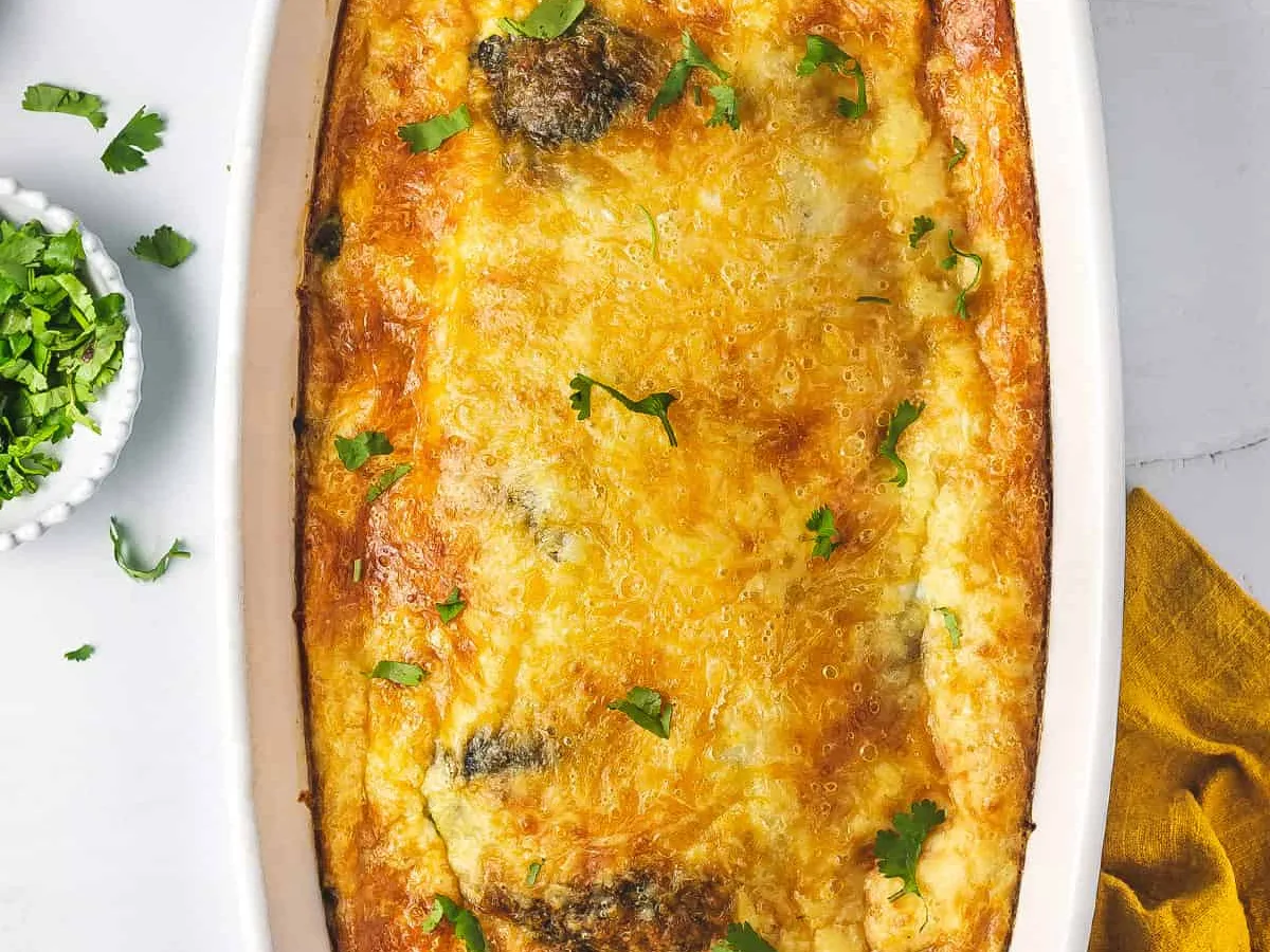 Green Chilies Rellenos Casserole