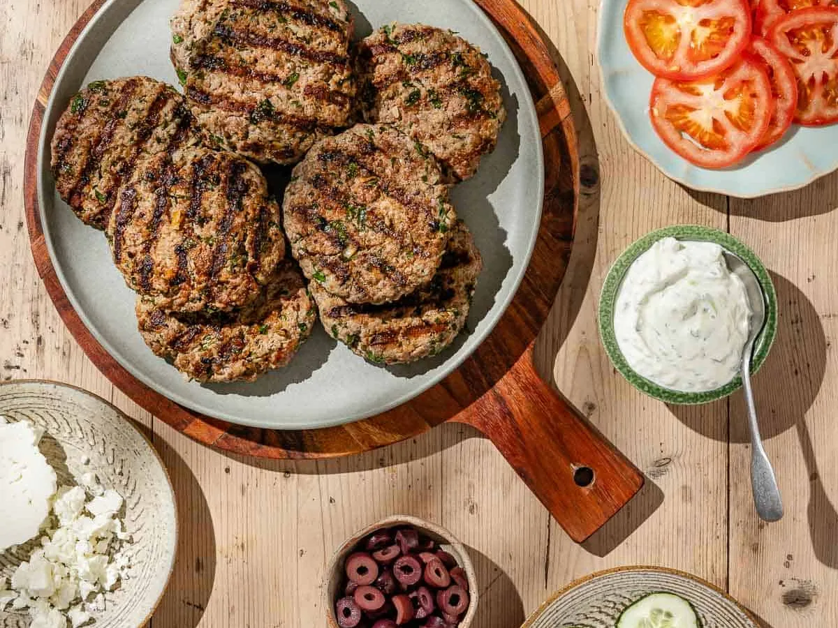 Grilled Lamb Patties With White Bean And Mint Relish
