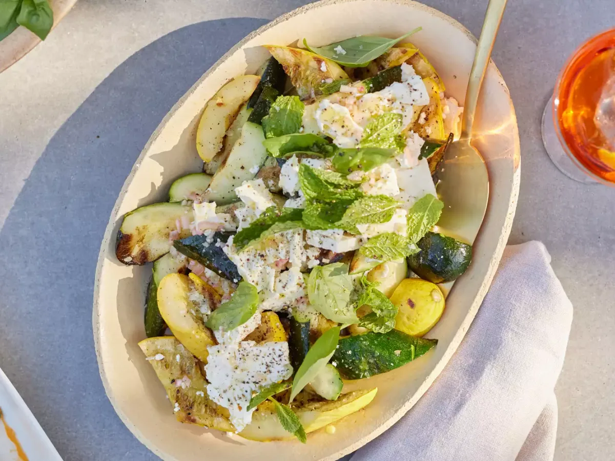 Grilled Squash With Onions