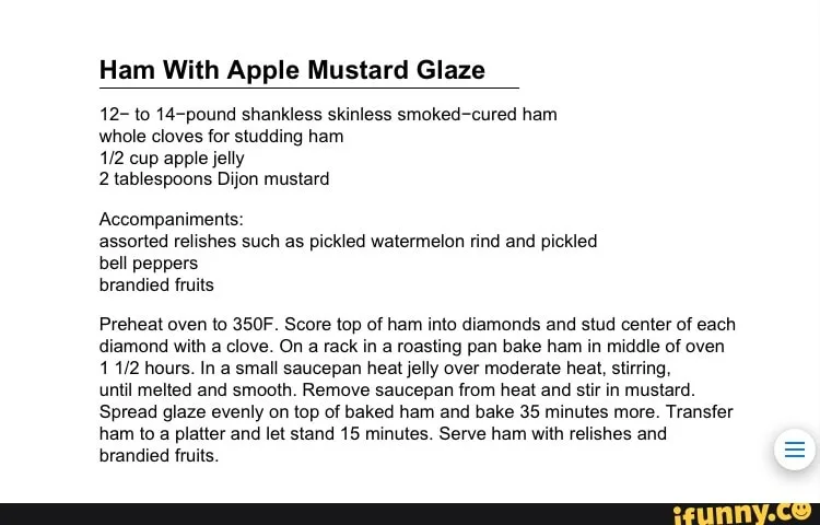 Ham with Apple Mustard Glaze