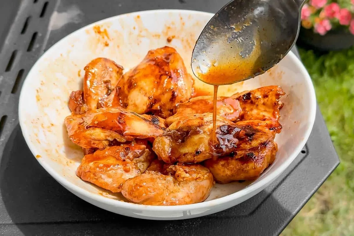 Honey Sriracha Grilled Chicken Thighs