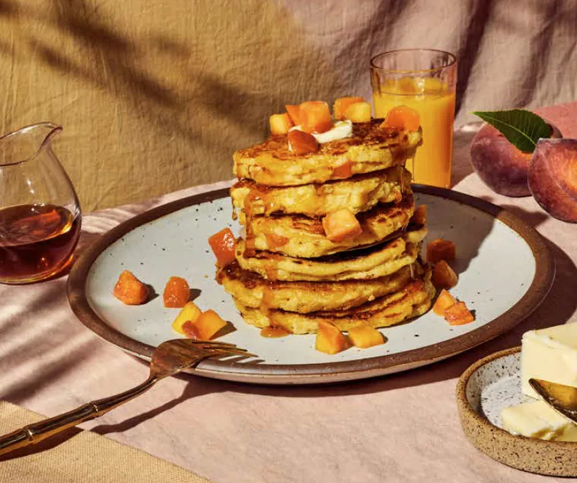 Hot Peach Crumble Geezer Corn Cakes