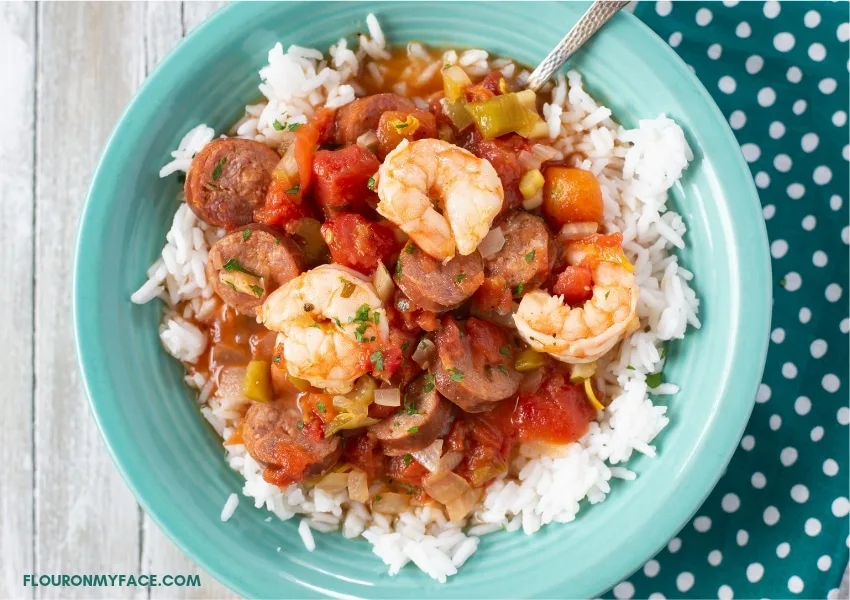 HOT SAUSAGE AND SHRIMP JAMBALAYA