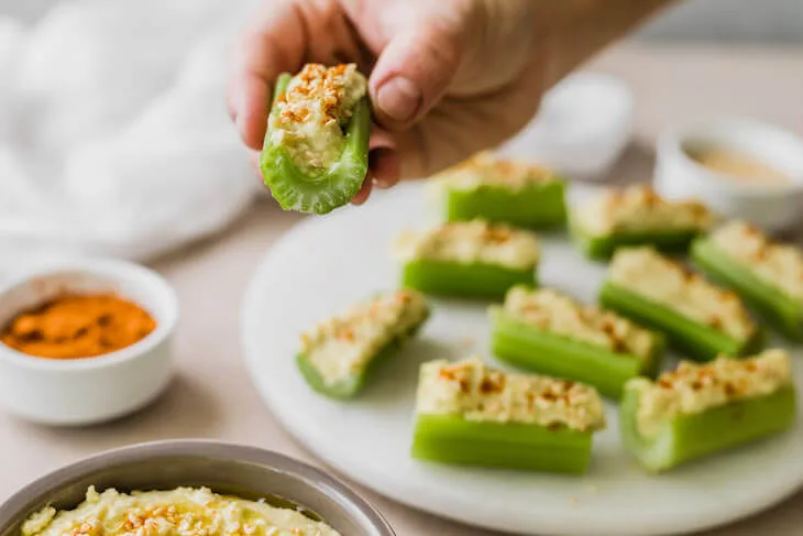 Hummus Celery Boats