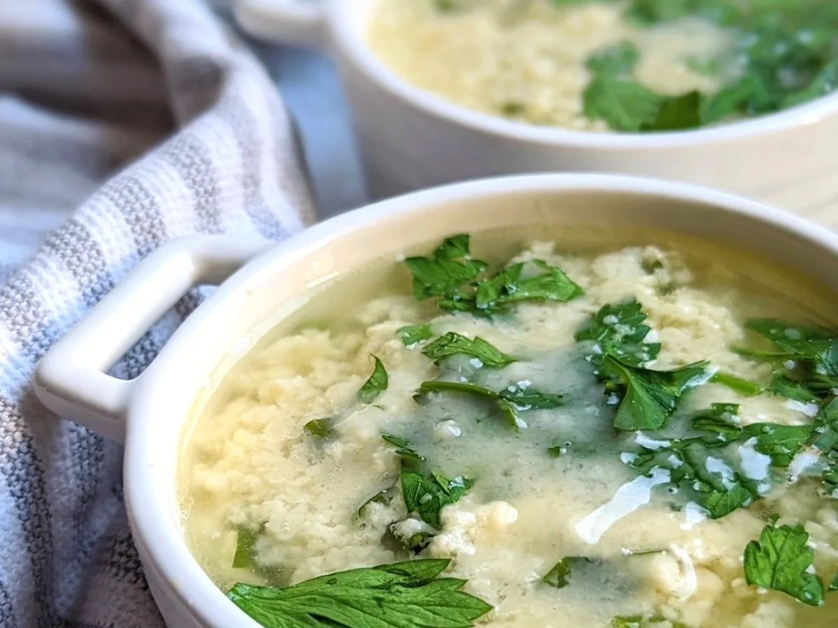 Italian Egg Drop and Parmesan Cheese Soup