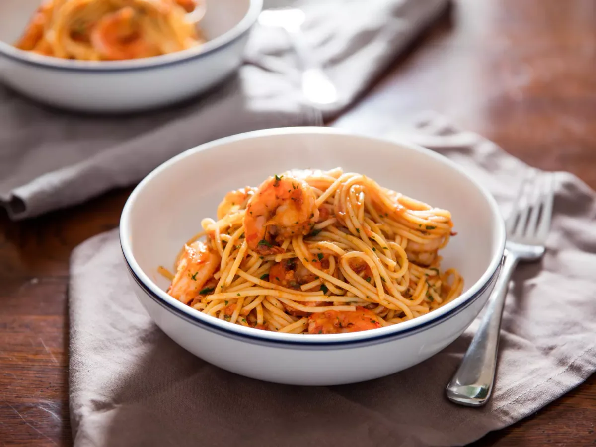 Italian Shrimp−Spaghetti Casserole