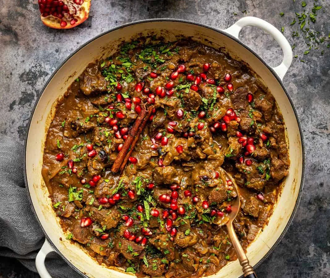 Lamb Stew with Walnuts and Pomegranate