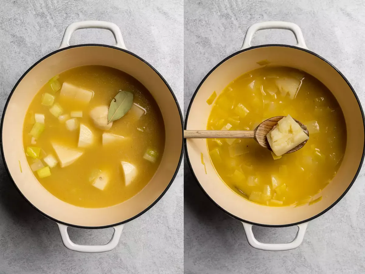 Leek, Potato, and Spinach Soup