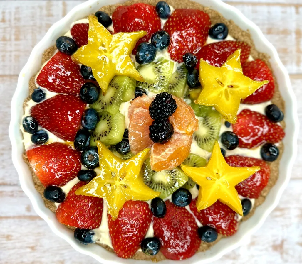 LEMON CUSTARD WITH FRUIT TOPPING