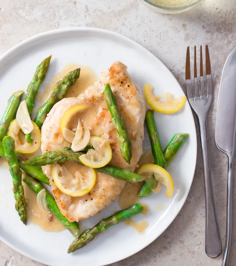 LEMON TARRAGON CHICKEN WITH ASPARAGUS
