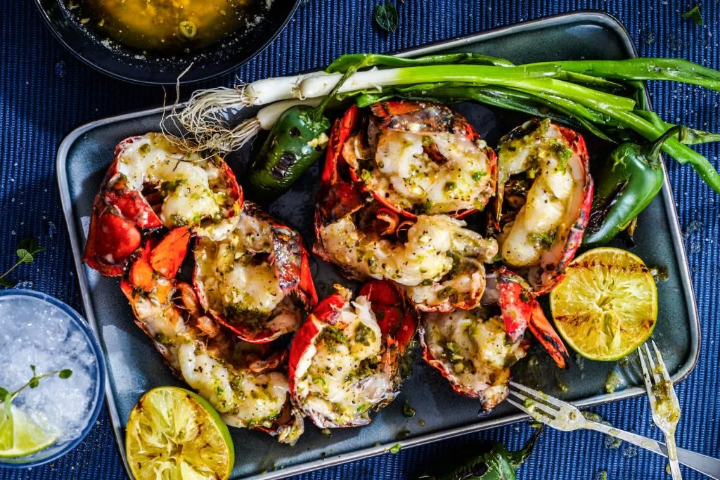 Lobster Tails with Lime Basil Butter