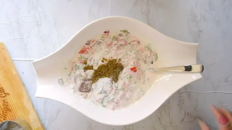 Onion, Tomato & Cucumber Raita
