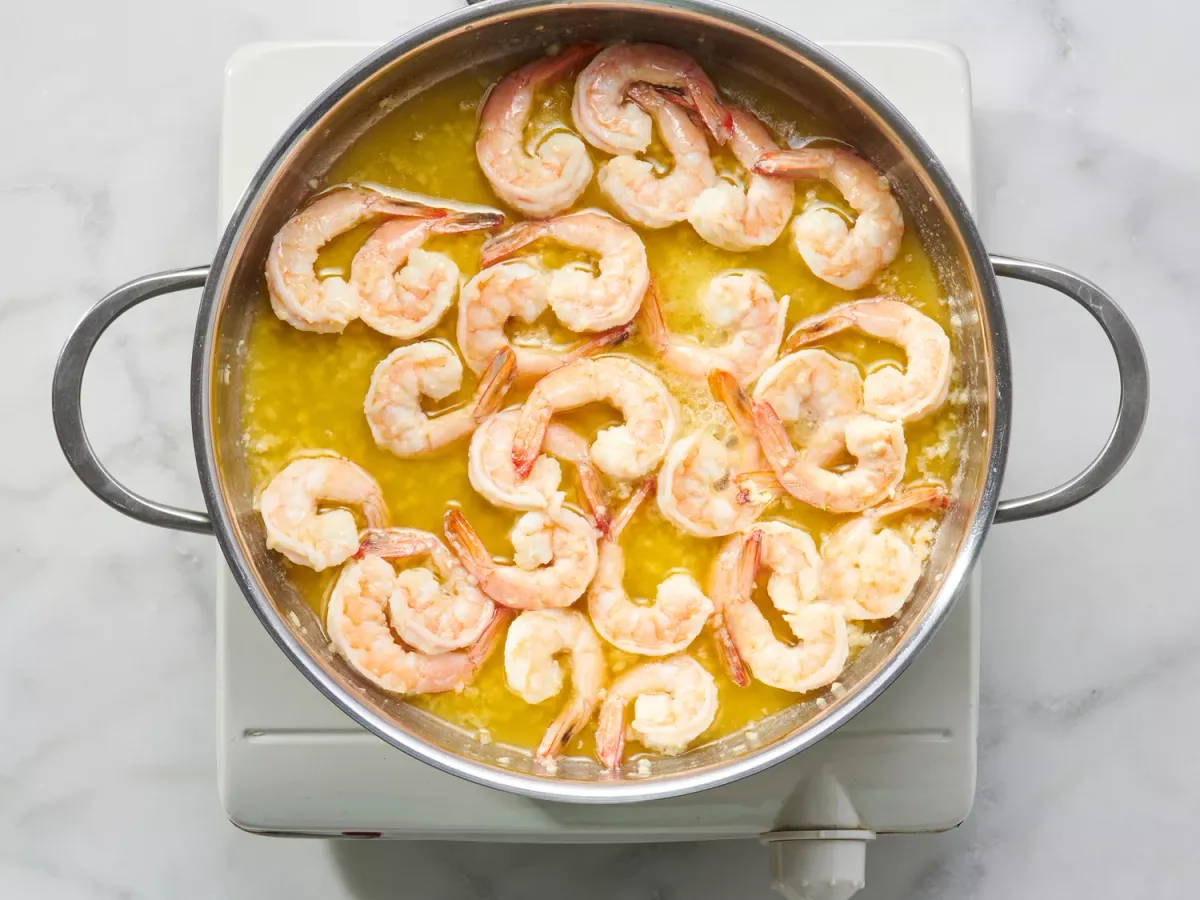 Ostrich and Shrimp in Roasted Garlic Sauce