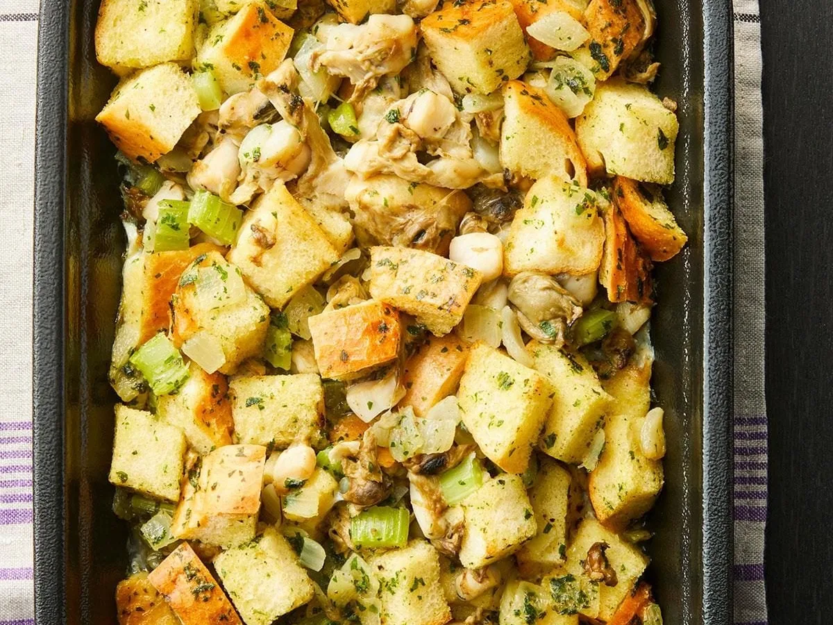 Pan Roasted Chicken with Oyster Dressing
