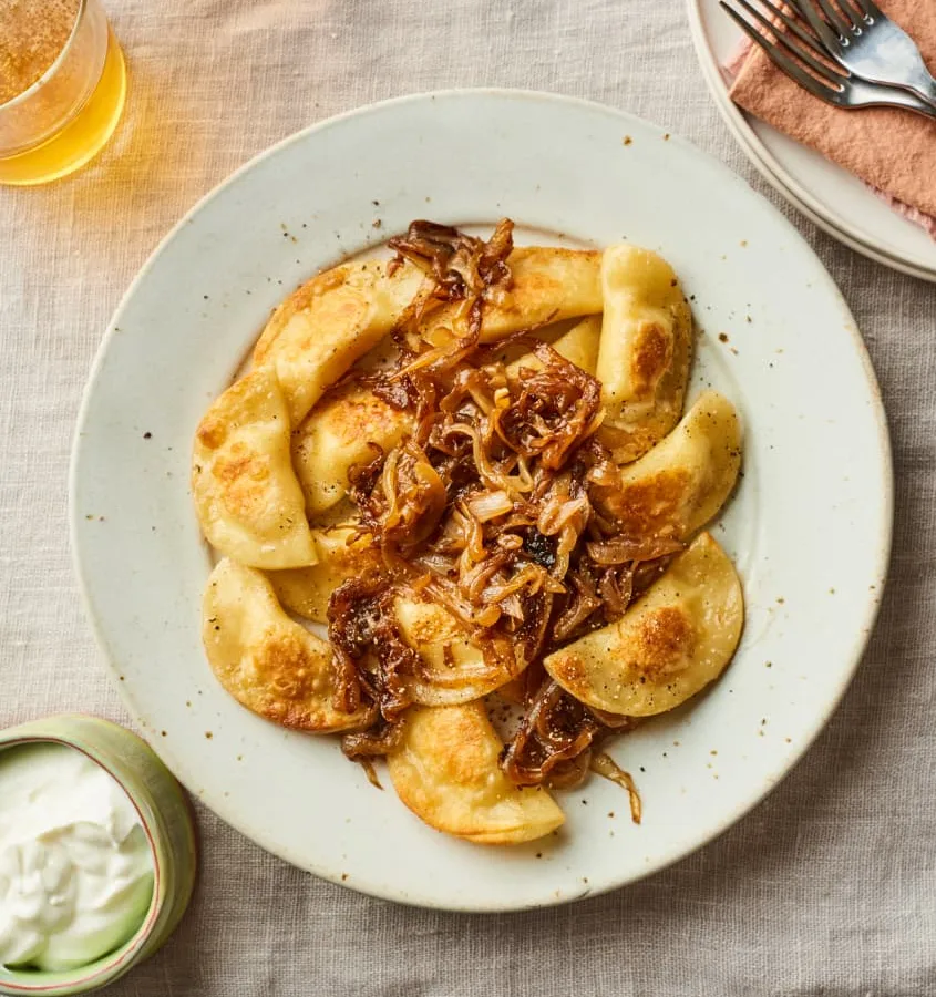 Pierogies with Sour Cream
