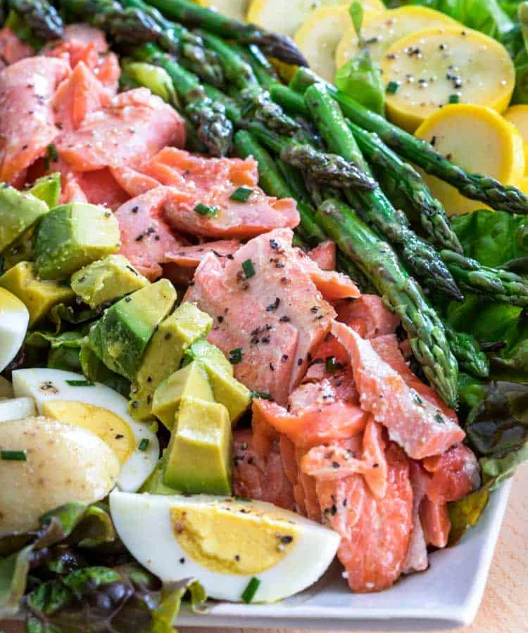 Poached Fish And Grilled Vegetable Salad