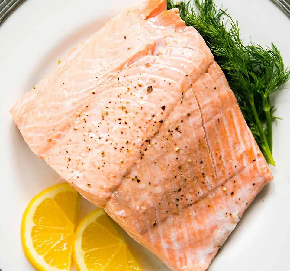 Poached Salmon Sauteed Tuna