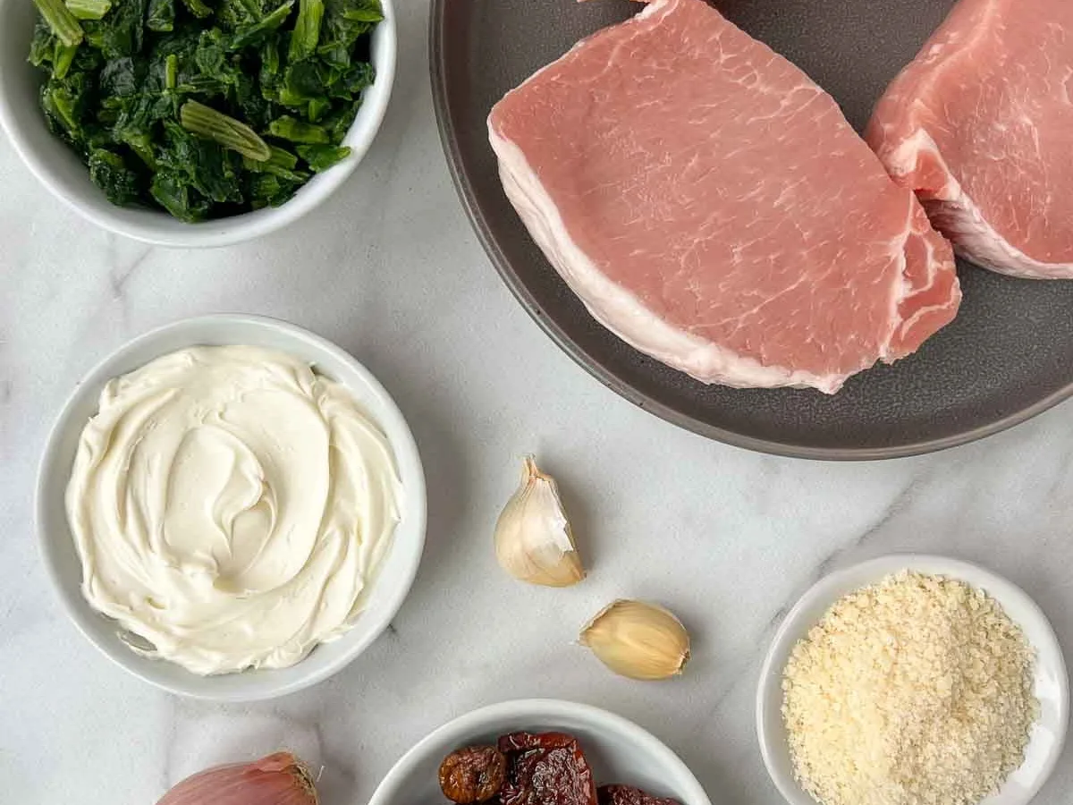 Spinach Stuffed Pork Chops