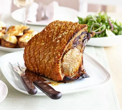 Pork Roast with Mustard Sauce and Honey Apples