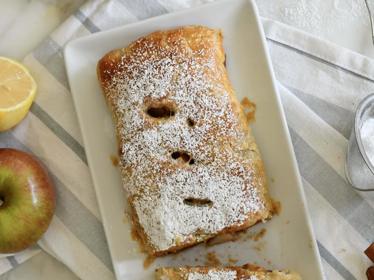 Quick Apple and Pecan Strudel with Cinnamon