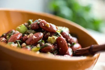 Red Bean Salad with Feta and Peppers