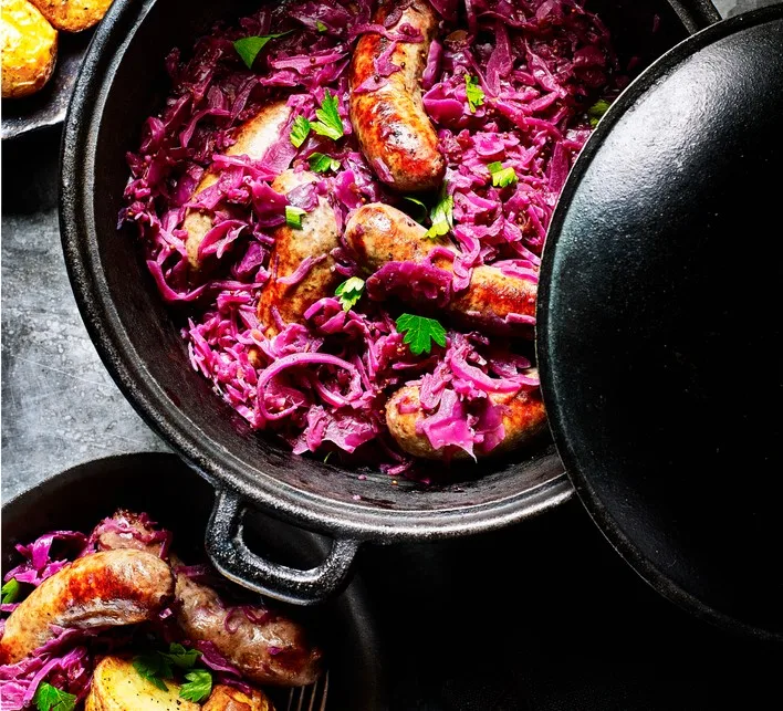Red Cabbage and Sausage