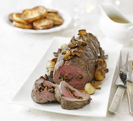 Roasted Fillet Of Beef Stuffed With Duck Rillette