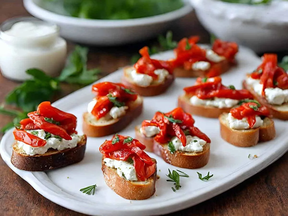 Roasted Red Pepper Crostini
