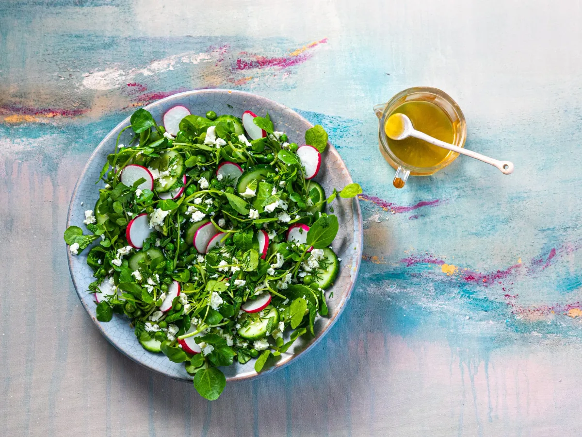 Salad Of Fresh Watercress With Baby Tomatoes And A Sherry