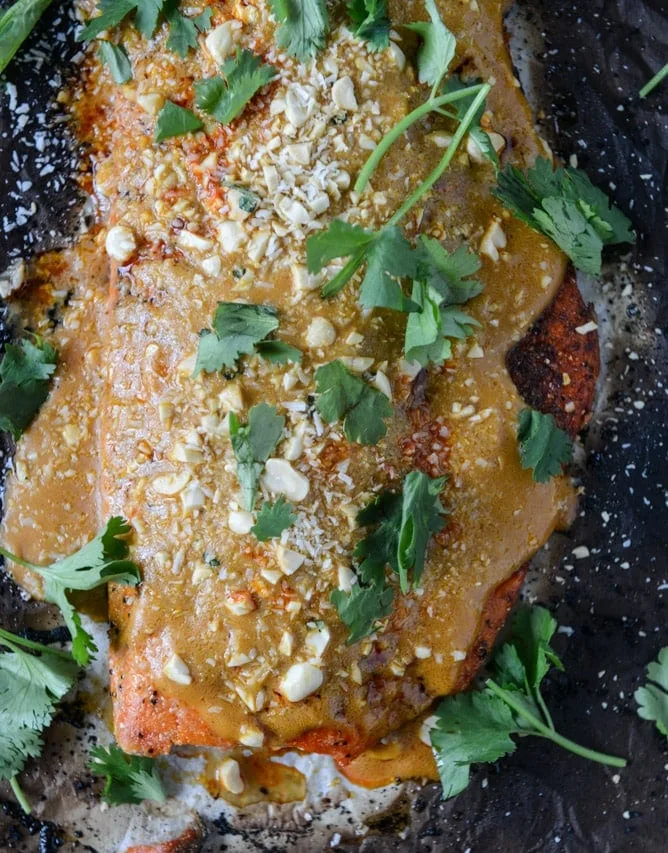 Salmon with Peanut Sauce