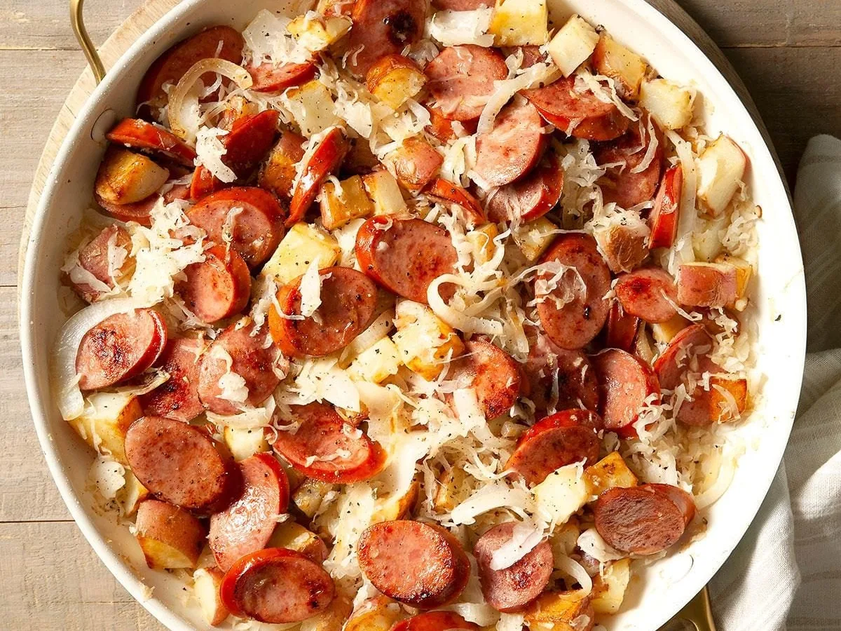 No pucker Sausage and Sauerkraunt