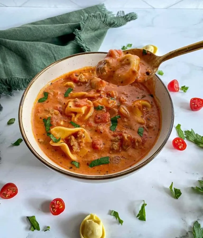 Sausage and Tomato Tortellini Soup